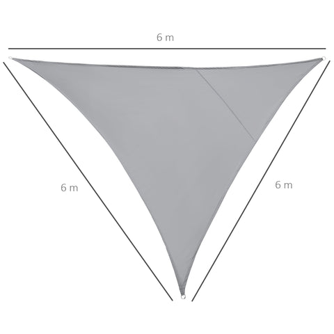 Rootz Large Triangular Shade Sail - Canopy - Sun Shelter - UV Protection - 6 x 6 x 6 m