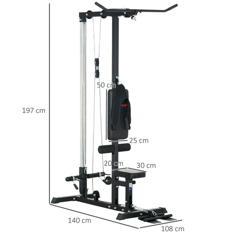 Rootz Fitness Training Station - Pull Station - Chest Pulling - Muscle Building - Steel Frame - 140cm x 108cm x 197cm