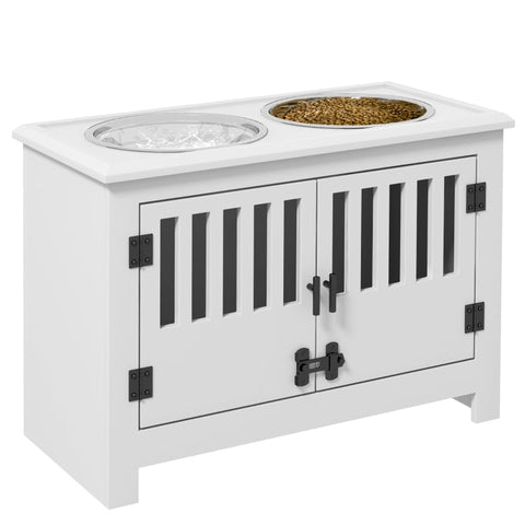 Rootz Elevated Dog Bowl Set - Raised Pet Feeder - Adjustable Height - Stainless Steel Bowls - Large Dogs - 60cm x 30cm x 43cm
