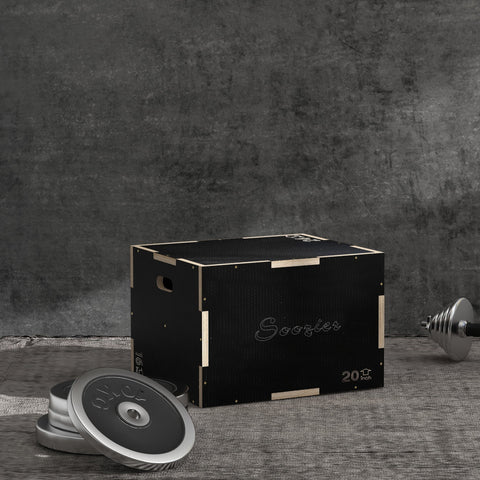 Rootz Box Jump Plyometrics - Jump Box - Fitness Box - Muscle Building - 41/51/61H cm - Beech Wood - CrossFit & Boxing Training