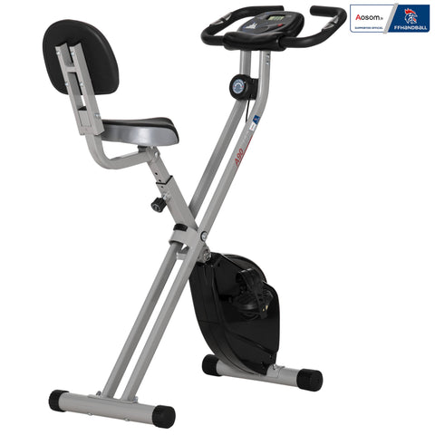 Rootz Foldable Magnetic Exercise Bike - Fitness Bike - Home Trainer - Adjustable Saddle - 43L x 97W x 109H cm