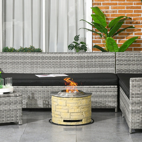 Rootz Smokeless Fire Bowl - Fire Pit - Outdoor Fire - Dual Combustion Design - Ø52 x 39H cm - Mat Included