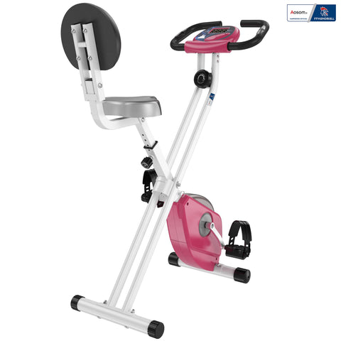 Rootz Foldable Exercise Bike - Compact Fitness Bike - Magnetic Bike - Adjustable Saddle/Backrest - 43cm x 97cm x 109cm