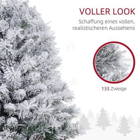 Rootz LED Christmas Tree - Artificial Xmas Tree - Warm White LED Lights - Decorative Pine Cones - Flame-Retardant Branches - 47cm x 90cm