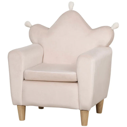 Rootz Children's Armchair - For Children 3-5 Years - Soft Fabric Cover - Eucalyptus Wood Frame - Polyester - Light Pink - 50 x 42 x 58cm