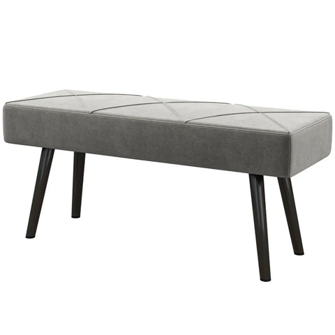 Rootz Shoe Bench - Bench Upholstered - Bench Bed Bench - Windowsill - Velvet - Foam-steel - Gray - 100 X 36 X 45 Cm