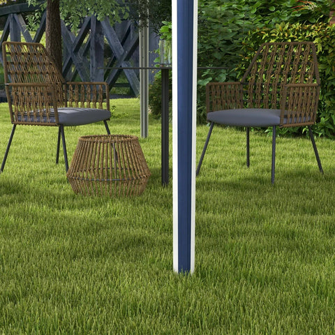 Rootz Folding Gazebo - Pavilions & Party Tents - Height Adjustable - Metal Supports - Robust Tarpaulin - Including Carrying Bag - Dark Blue - 2.95 x 2.95 x 2.55m