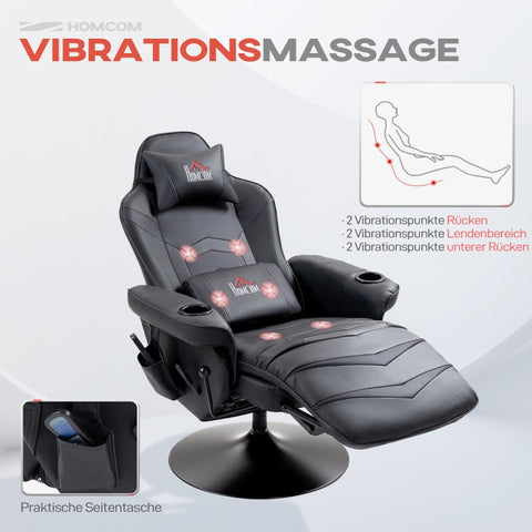 Rootz Massage Chair - TV Recliner - Gaming Chair - Faux Leather - 79.5cm x 82.5cm x 111.5cm