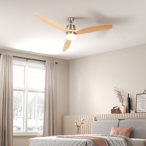 Rootz Reversible LED Ceiling Fan - Quiet Cooling Fan - Silent Room Ventilator - 6 Speeds - Remote Control - Ø132 x 43H cm