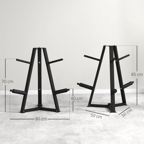 Rootz Weight Rack - Weight Frame - Storage Solution - 300kg Capacity - Steel Construction - 80cm x 80cm x 85cm