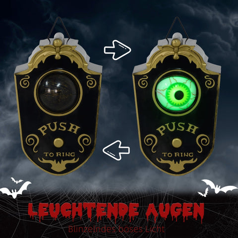 Rootz Halloween Decoration Zimbab Bell - Electric Doorbell - Glowing Eye - Spooky Atmosphere - 11cm x 5cm x 18cm
