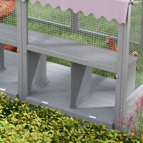 Rootz Chicken Coop - Chicken House - Walk-In Enclosure - Weather Resistant - Spacious Design - Durable Materials - Convenient Nesting Boxes - 280cm x 185.5cm x 188cm - Fir Wood & Metal