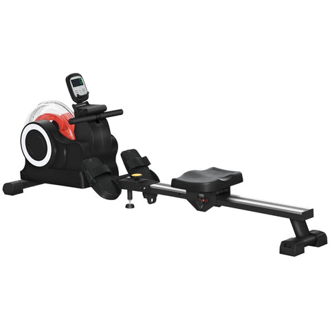 Rootz Folding Rowing Machine - Home Rowing Equipment - Water Rowing - Adjustable Resistance - LCD Display - Non-Slip Pedals - Compact Storage - 190cm x 50cm x 65cm