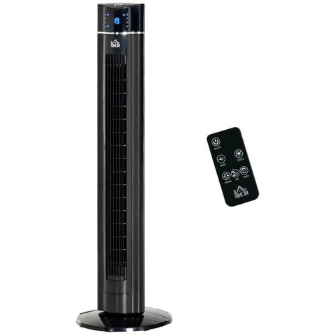 Rootz Gymnastics Fan - Pedestal Fan - Remote Control - Ionization Function - LED Temperature Display - ABS - Black - 32 Cm X 32 Cm X 106.8 Cm
