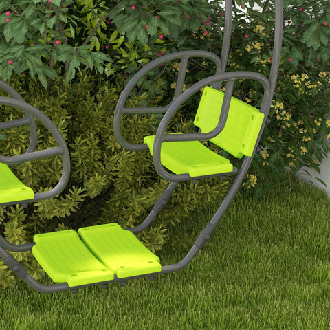 Rootz Children's Swing - Kids Metal Swing - Double Swing Set - Supports Up to 70kg - 110.5 x 40.5 x 180 cm - Green