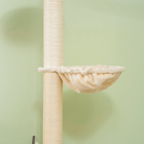 Rootz Floor-to-Ceiling Cat Tree - Cat Tower - Scratching Post - Adjustable Height - Wood Material - 40cm x 40cm x 230-250cm