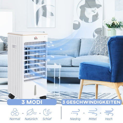 Rootz Portable Air Conditioner - Cooler - Humidifier - Ventilator - Quiet - Wide Coverage - 22.5cm x 24.5cm x 53.5cm. Freshen up rooms up to 20㎡!