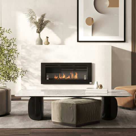 Rootz Wall Bioethanol Fireplace - Burner - Eco-Friendly Fireplace - 3.5 Hours Burn - 102L x 16W x 43H cm