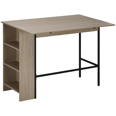 Rootz Central Island Bar Table - Kitchen Cabinet - Modular Island - Space Saving - 120 x 76 x 91.4 cm -  Grey