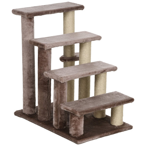 Rootz Cat Tree-Stair Combo - Pet Stairs - Climbing Aid - Play & Rest Area - Cat Scratching Post - Plush Lined - 60cm x 40cm x 64cm