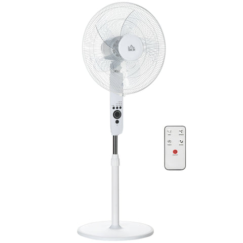 Rootz Pedestal Fan Ø 44cm - Floor Fan - Quiet Fan - Remote Control - Adjustable Height - 110-124H cm