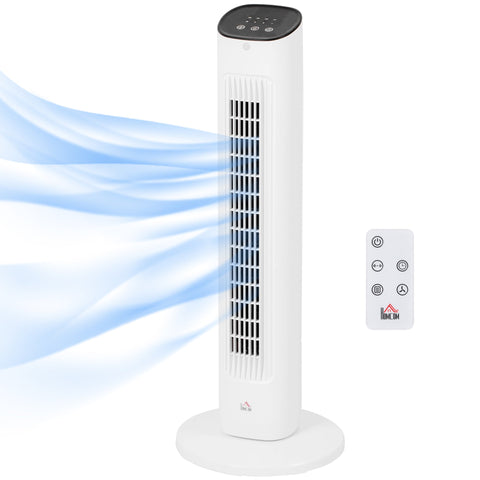 Rootz Column Fan 50W - Tower Fan - Oscillating Fan - Quiet Cooling - 30 x 30 x 78 cm - Remote & Timer Included