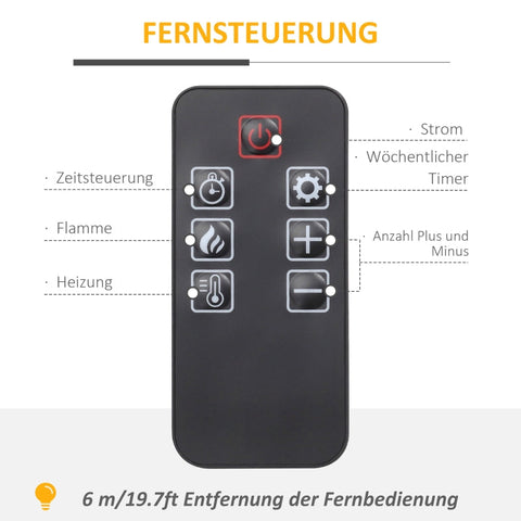 Rootz Electric Fireplace - Indoor Heater - LED Flame Effect - Smokeless - Remote Control - 80.5cm x 32.3cm x 80.5cm