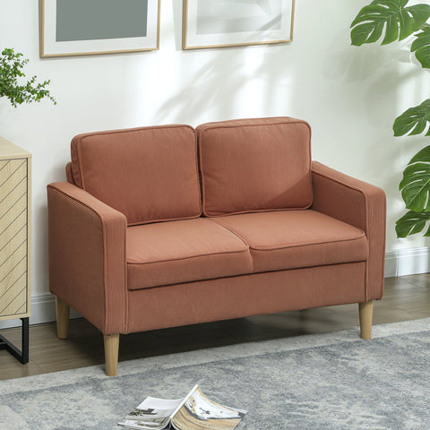 Rootz Two Seater Sofa - Mini Couch - Loveseat - Storage Space Efficiency - 117 x 63 x 79 cm Pink