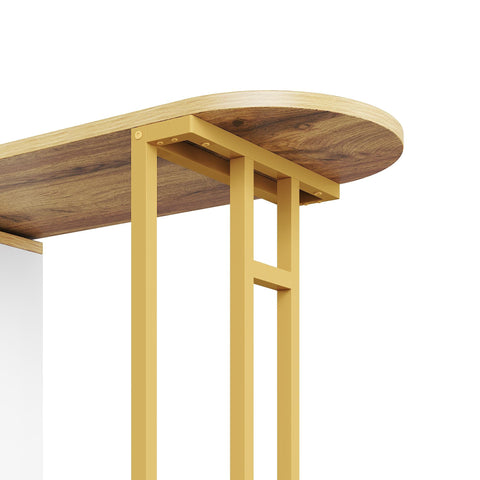 Rootz Extendable Bar Table - Modern Bar Table - Movable Bar Table - Storage Space - LED Lighting - 138-204x39x105cm
