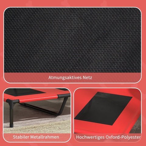 Rootz Portable Pet Bed - Lightweight Dog Bed - Raised Pet Cot - Oxford Fabric - Mesh Cover - Easy to Clean - 92cm x 76cm x 18cm