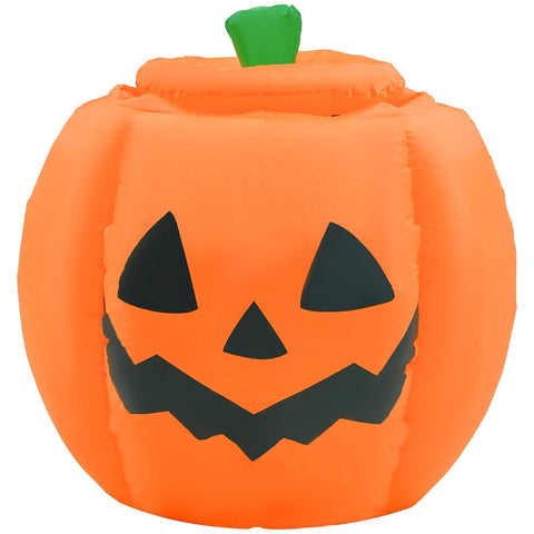 Rootz Halloween Inflatable Decoration - Skeleton Pumpkin - LED Lights - Weatherproof - Transform Home - 100cm x 100cm x 150cm