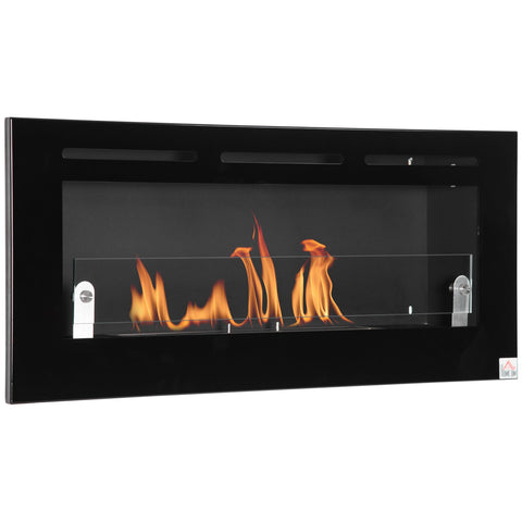Rootz Wall Bioethanol Fireplace - Burner - Eco-Friendly Fireplace - 3.5 Hours Burn - 102L x 16W x 43H cm