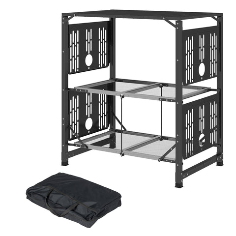 Rootz Folding Camping Kitchen Table - Portable Cooking Station - Travel Camping Table - Carry Bag Included - 126cm x 46cm x 81cm