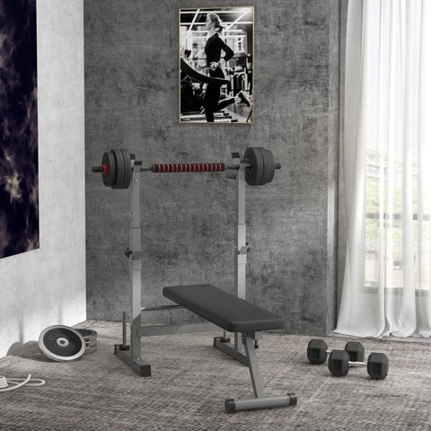 Rootz Weight Bench - Barbell Bench - Upper Body Fitness - Adjustable Dumbbell Stand - Padded Bench - Foldable - 140cm x 73cm x 98-122cm