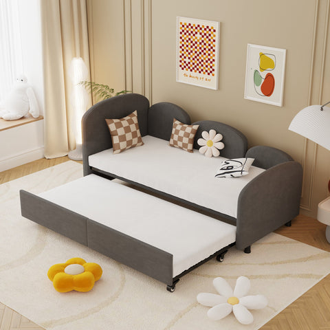 Rootz Sofa Bed with Drawers - Twin Size Upholstered - Velvet Sofa - Extra Storage - 210cm x 99cm x 82.5cm