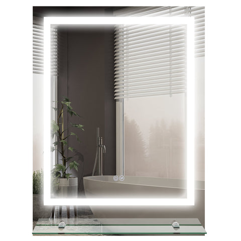 Rootz Bathroom Mirror LED Lighting - Illuminated Mirror - Lighted Vanity - Anti-Fog Function - 70cm x 50cm