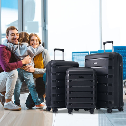 Rootz 3 Piece Suitcase Set - Luggage Set - Travel Baggage - TSA Locks - Sizes M: 37x21x48cm, L: 42x28x58cm, XL: 50x32x69cm