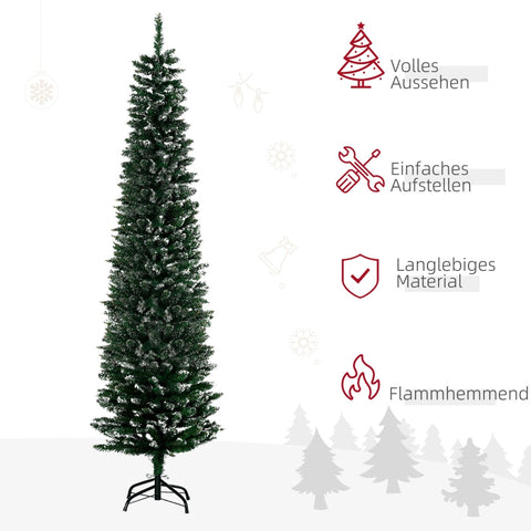 Rootz Slim Artificial Christmas Tree - Lifelike - Easy Assembly - Fireproof Safety - Ø53 x 190H cm