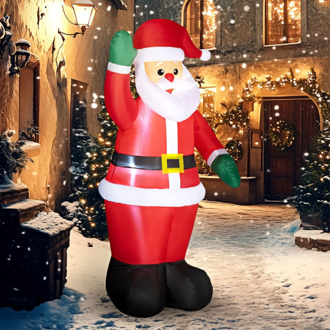Rootz Inflatable Santa Claus Christmas Decoration - LED Lights - Joyful Holiday Atmosphere - 88cm x 60cm x 184cm