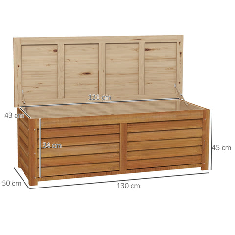 Rootz Outdoor Garden Storage Chest - Wooden Storage Box - Weatherproof Storage Container - 176L Capacity - 130L x 50W x 45H cm