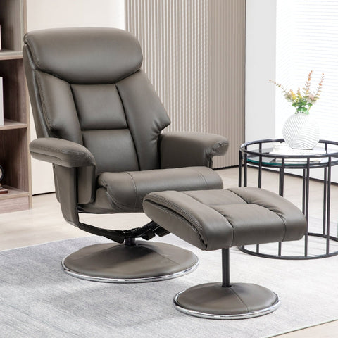 Rootz TV Recliner Chair with Stool - Gaming Chair - Rocker Function - Faux Leather - 81cm x 95cm x 107cm