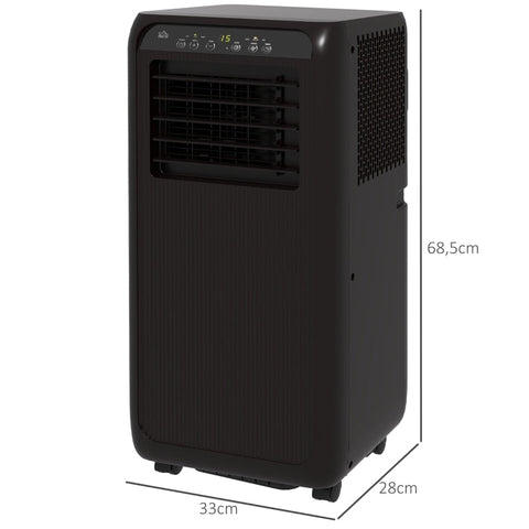 Rootz Mobile Air Conditioner - Mini Air Conditioner - Portable AC - 24 Hour Timer - 3 Speeds - 33 x 28 x 68.5 cm - Black - ABS Plastic