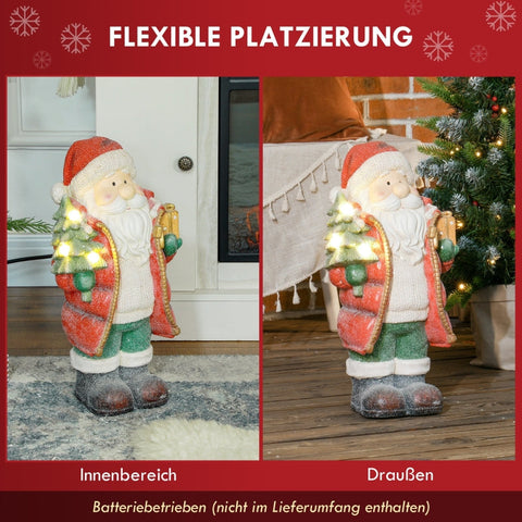 Rootz Santa Claus Christmas Decoration - Holiday Decor - LED Lights - Battery Operated - Festive Atmosphere - 26.5cm x 21cm x 50cm