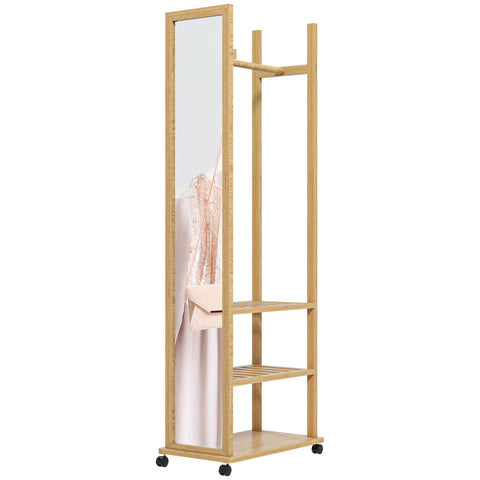 Rootz Standing Mirror - Mobile Mirror - Full-Length Mirror - Storage Solution - 35.8cm x 59.8cm x 170cm
