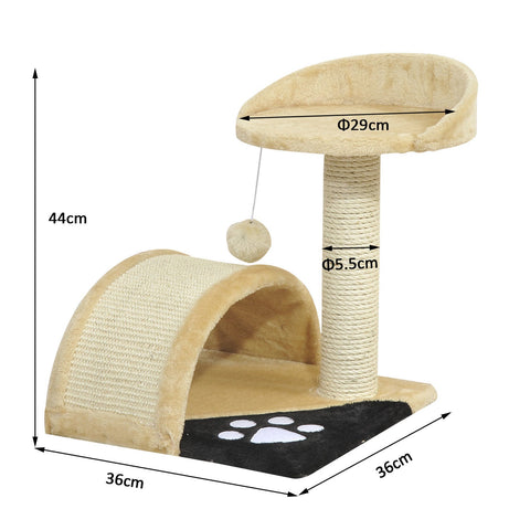 Rootz Cat Tree Sisal Pillars - Beige - Chipboard, Plush, Sisal - 14.17 cm x 14.17 cm x 17.32 cm