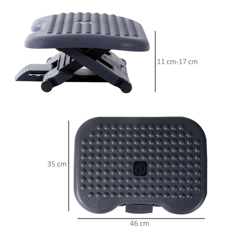 Rootz Footrest - Black - Plastic - 18.11 cm x 13.77 cm x 4.33 cm