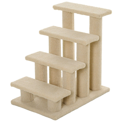Rootz Animal Stairs - Beige - Chipboard, Plush - 25 cm x 16.92 cm x 23.62 cm