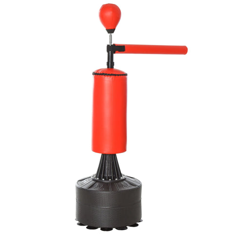 Rootz Standing Punching Bag - Black, Red - Pu, Pe, Hdpe - 34.64cm x 18.89cm x 80.7cm
