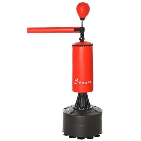 Rootz Standing Punching Bag - Black, Red - Pu, Pe, Hdpe - 34.64cm x 18.89cm x 80.7cm