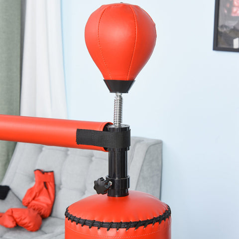 Rootz Standing Punching Bag - Black, Red - Pu, Pe, Hdpe - 34.64cm x 18.89cm x 80.7cm